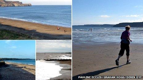 Beaches at Bridlington, Hornsea, Sandsend and Scarborough