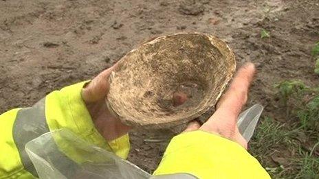 Pottery believed to be from a Roman settlement