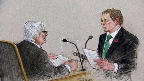 Court drawing of Bernie Ecclestone