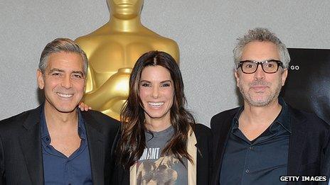 George Clooney, Sandra Bullock, Alfonso Cuaron