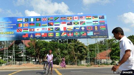 Chogm summit poster in Colombo