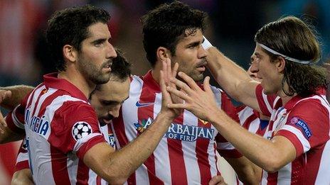 Atletico Madrid players celebrate