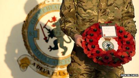 83 Expeditionary Air Group's red poppy wreath