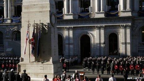 Remembrance Sunday service at Cenotaph