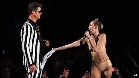 Miley Cyrus and Robin Thicke