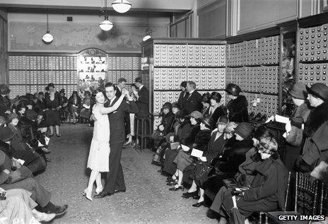 A couple dancing the foxtrot, 1924