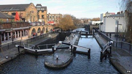 Camden Lock on the Regent's Canal in north London