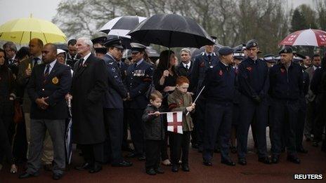 crowds at the funeral