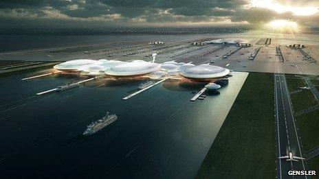 Artist's impression of island airport