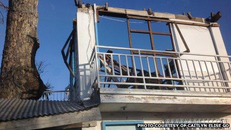 A house in northern Cebu ravaged by Typhoon Haiyan