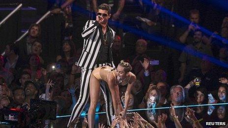 Miley Cyrus and Robin Thicke