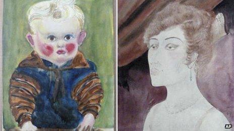 Newly discovered works by Otto Griebel (left) and Otto Dix