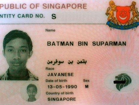 ID card of a man called Batman Bin Suparman