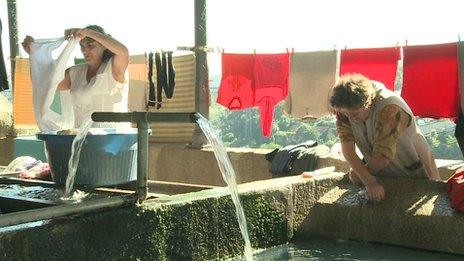 Women washing clothes