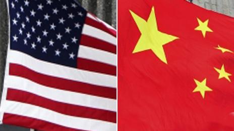 Flags of US and China