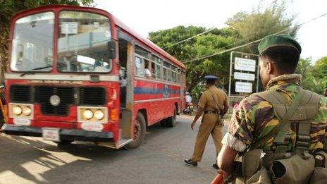 File photo of a bus in northern Sri Lanka (September 2013)