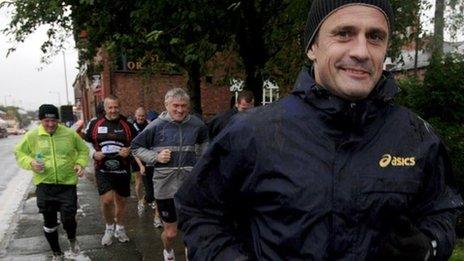 Steve Prescott (right) on a run raising money for charity