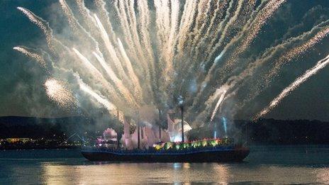 Fireworks on river Foyle