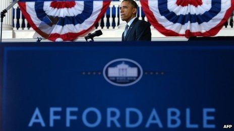 US President Barack Obama speaks on healthcare at Faneuil Hall in Boston, Massachusetts, 30 October 2013