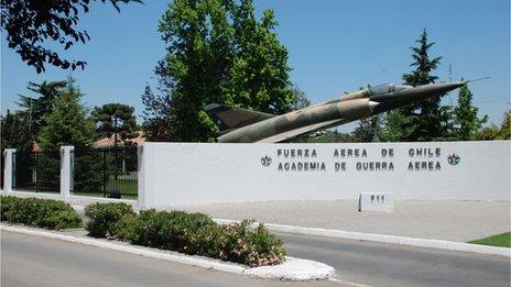 Entrance to the Academy of Aerial Warfare in Santiago