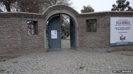 The entrance of Villa Grimaldi, which was used as a detention and torture centre during the dictatorship of Augusto Pinochet. Picture from 30 August 30, 2013.