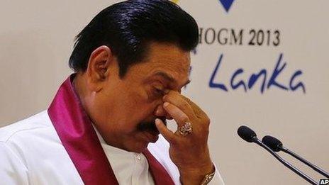 Sri Lanka's President Mahinda Rajapaksa