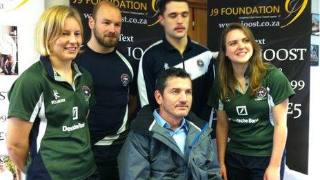 Joost van der Westhuizen with students