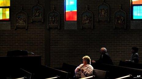 Catholics in a US church