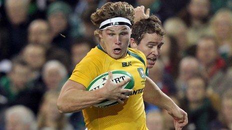 Mike Hooper scored for Australia against Ireland