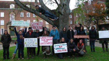 Protesters outside West Sussex County Council building