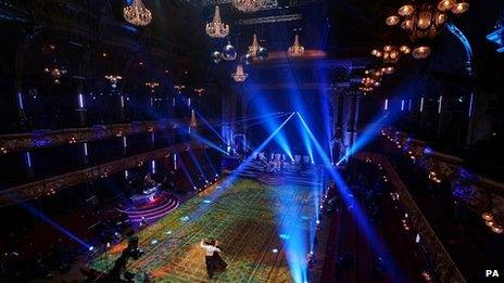 Dancers in rehearsals at Blackpool before the live show