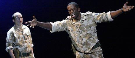 Rory Kinnear and Adrian Lester in Othello