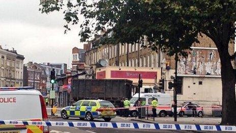 The scene of fatal cycle crash in Camberwell