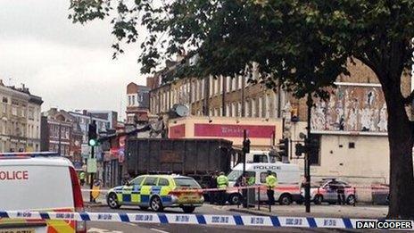 The scene of fatal cycle crash in Camberwell