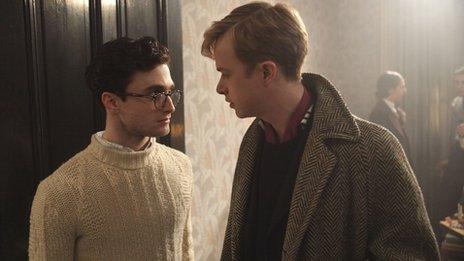 Dane DeHaan [L] as Lucien Carr and Daniel Radcliffe as Allen Ginsberg