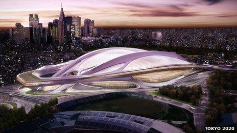 Artist image shows the proposed new National Stadium in Tokyo