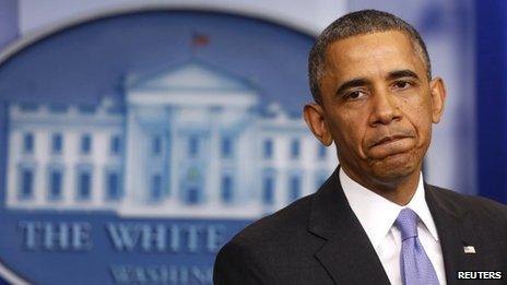 US President Barack Obama appeared at the White House in Washington on 14 November 2013