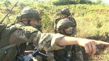 Reservists from the 3rd Battalion of the Royal Anglian Regiment training in Croatia under the supervision of regulars from the 2nd Battalion