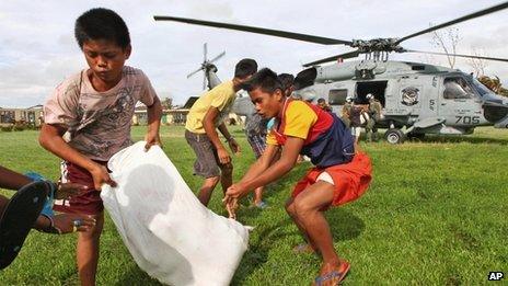 Many nations have pledged aid for typhoon-hit areas of the Philippines