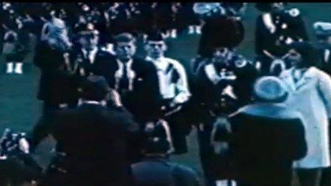 The Black Watch band played for President Kennedy on the White House lawn