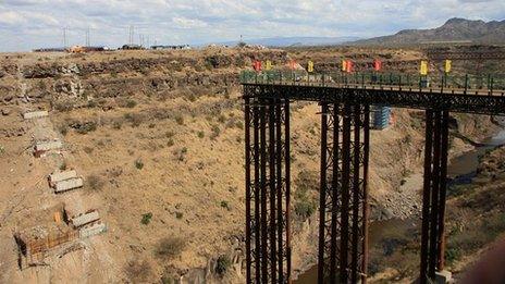 Uncompleted railway bridge, Ethiopia