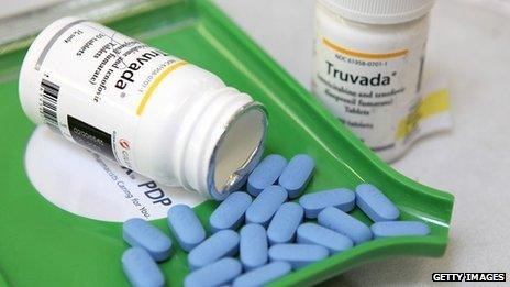 Bottle of Truvada pills