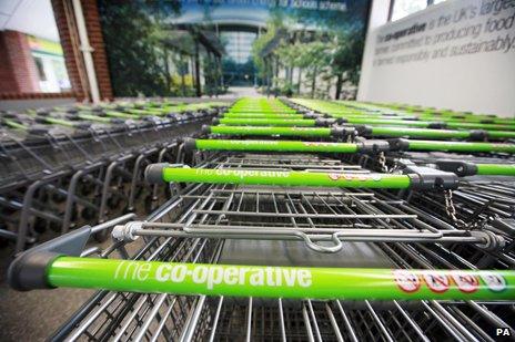 Co-op supermarket trolleys