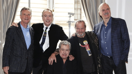 Monty Python (l-r) - Michael Palin, Eric Idle, Terry Jones, Terry Gilliam and John Cleese