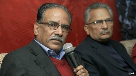 Prachanda (left) and his deputy Baburam Bhattarai