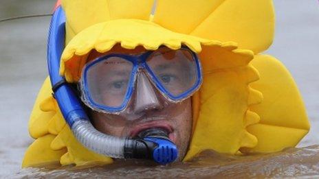 World Bog Snorkelling Championships 2013 competitor