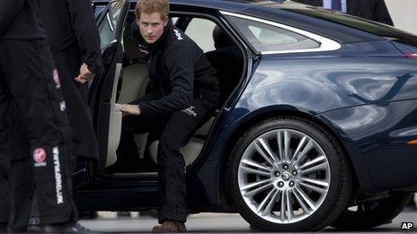 Prince Harry arriving at the charity departure event