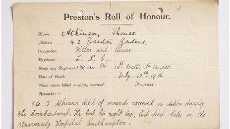 Roll of honour forms