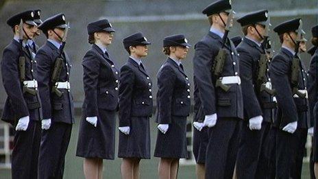 RAF servicemen and women on parade