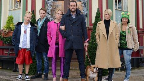 Danny Dyer and his EastEnders 'Carter family'.